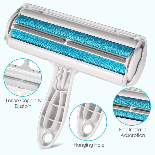 Pet Hair Remover Roller - Dog & Cat Fur Remover with Self-Cleaning Base - Efficient Animal Hair Removal Tool