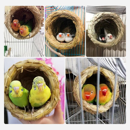 Natural Handmade Straw Bird Nest Pigeon House Parrot Nest Warm Bedroom Courtyard Small Bird Cages