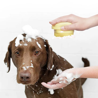 Bathroom  Puppy Big Dog Cat Bath Massage Gloves Brush Soft Safety Silicone Pet Accessories