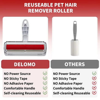 Pet Hair Remover Roller - Dog & Cat Fur Remover with Self-Cleaning Base - Efficient Animal Hair Removal Tool