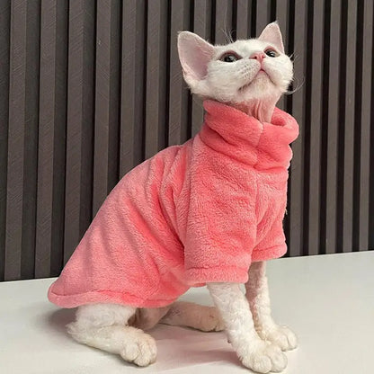 2024 New Hairless Cat Sweater Winter Fashion Thickening Warm Sphynx Clothes Home Comfortable Winter Dog Clothes for Small Dogs