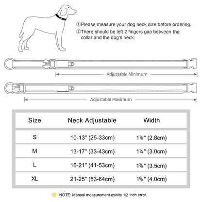 Reflective Dog Collar Personalized ID Buckle Collars