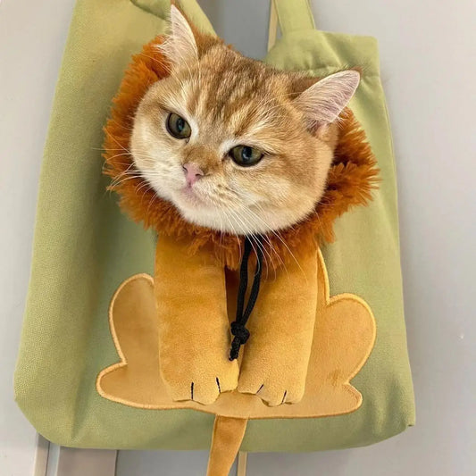 Lion Design Cat Dog Carrier Bags Portable Breathable Bag Soft Pet Carriers with Safety Zippers Outgoing Travel Pets Handbag