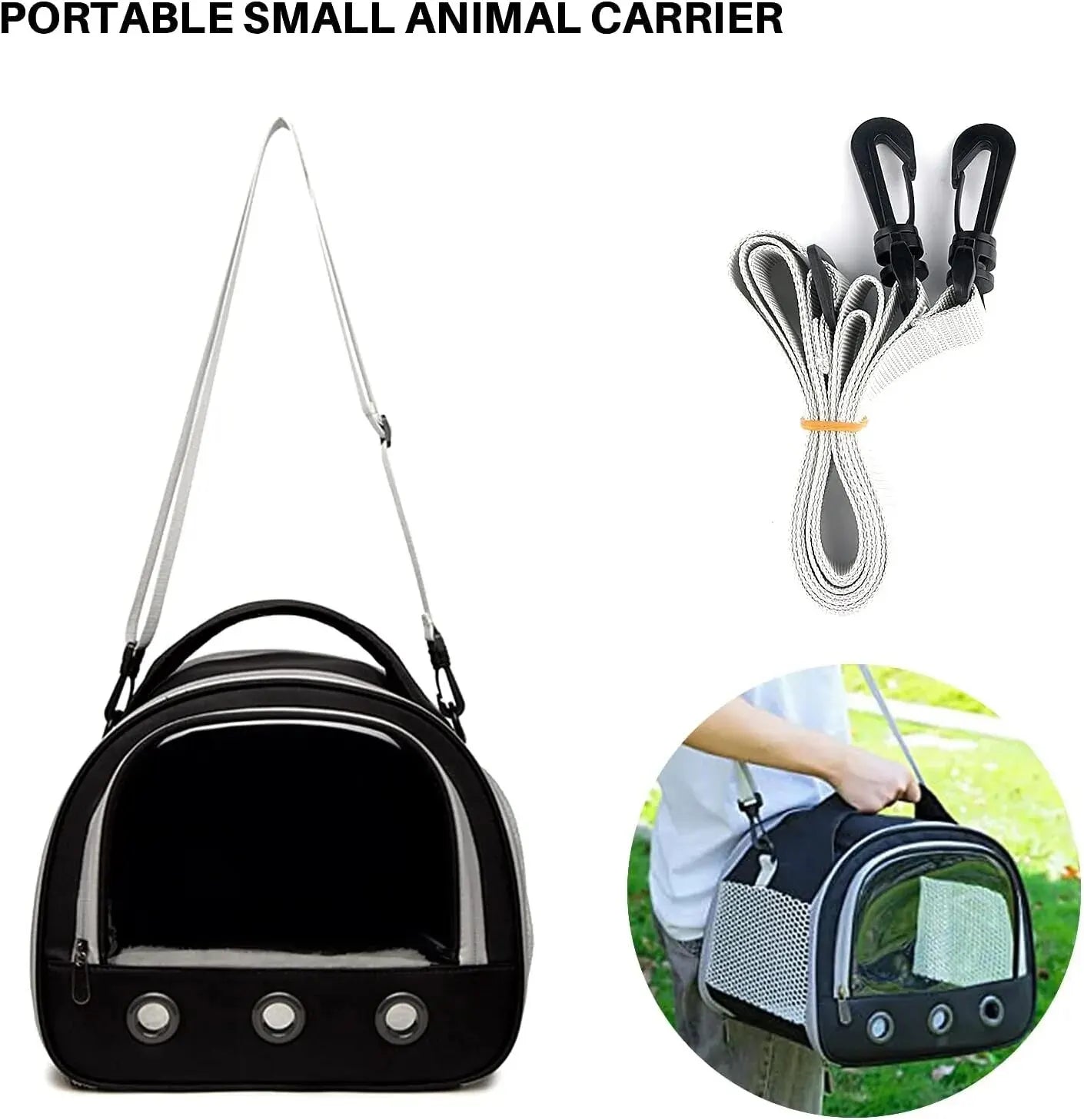 Portable Small Animal Carrier Bag Guinea Pig Carrier Cage Pet Carrier for Cat Hamster Hedgehog Parrots Rat and Other Small Animals