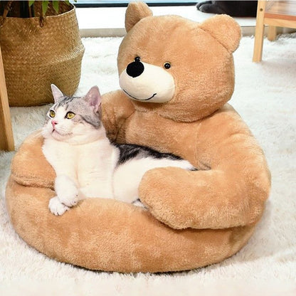 Super Soft Dog Bed Cute Winter Warm Bear Hug Cat Sleeping Mat