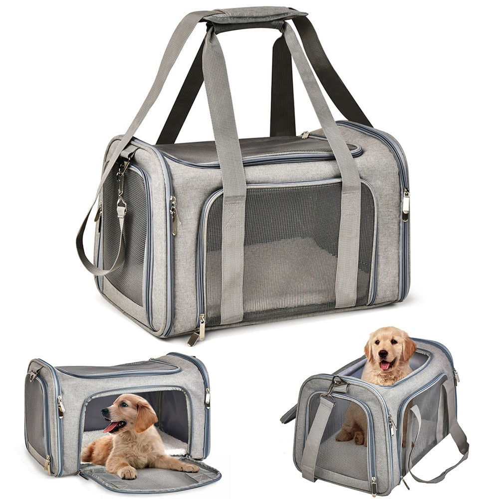 Dog Carrier Bag Soft Side Backpack Cat Pet Carriers Dog Travel Bags