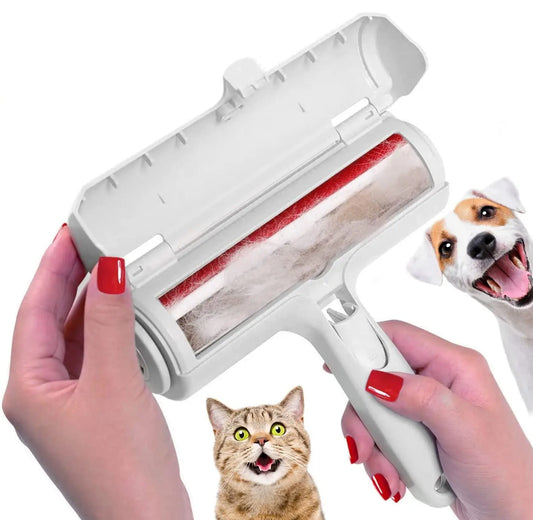 Pet Hair Remover Roller - Dog & Cat Fur Remover with Self-Cleaning Base - Efficient Animal Hair Removal Tool