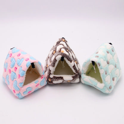 Heart Plush Pet Hamster Nest for Birds House Warm Winter Parrot Hammock Cave Cage Hut Tent