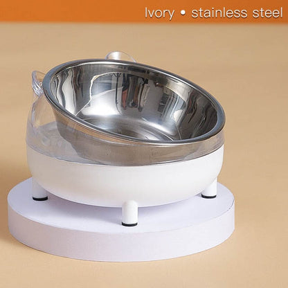 Pets Bowl Cat Feeder Bowl With Dog Cat Food Drink Bowls Pet Stainless Steel Double Use