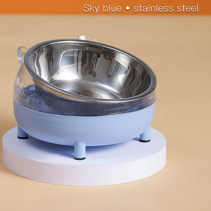 Pets Bowl Cat Feeder Bowl With Dog Cat Food Drink Bowls Pet Stainless Steel Double Use